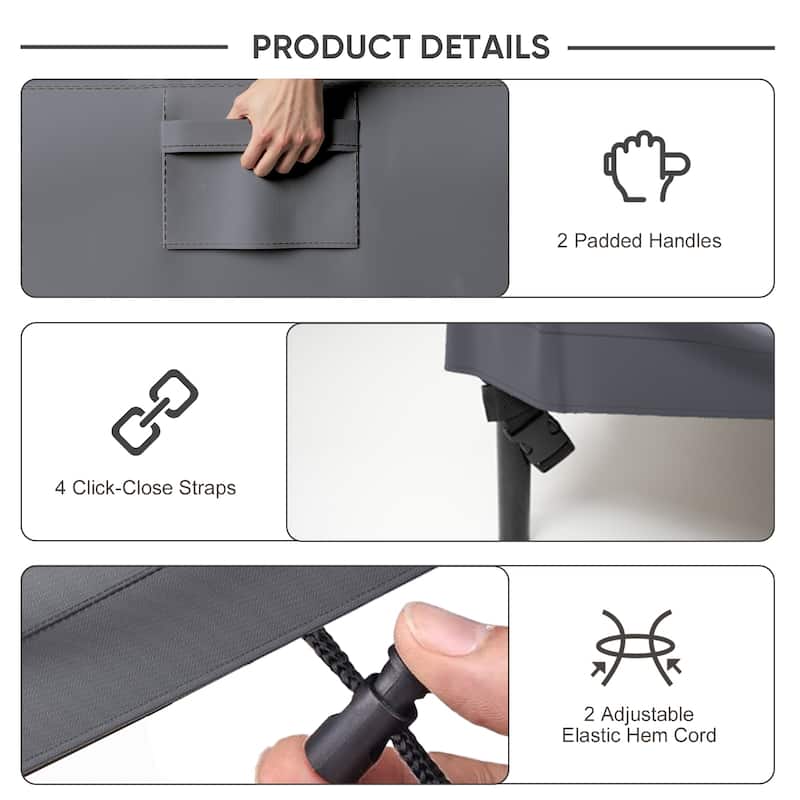 Meyreso Waterproof Heavy Duty Patio Furniture Cover, 600D Oxford, Breathable & Windproof