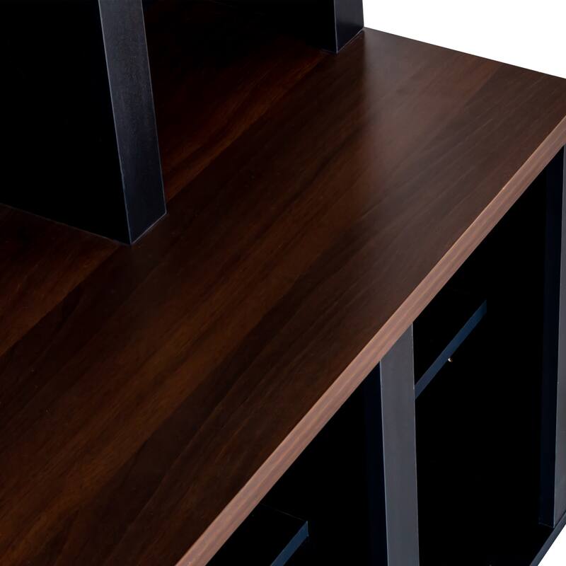 Farmhouse Wooden Style 4-in-1 Hall Tree with Storage Bench and Shoe Cubbies - 59" W × 15.7" D × 76.7" H