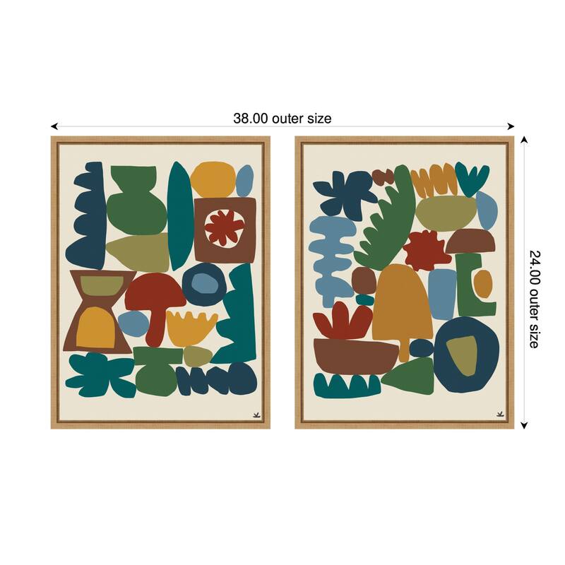 Kate and Laurel Garden Song 2 Piece Framed Canvas Wall Art Set by Kelly Knaga