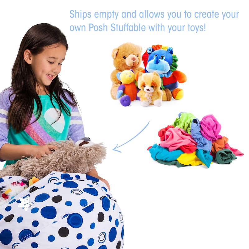 Kids' Stuffed Animal Storage Bean Bag Chair Cover or Toy Organizer