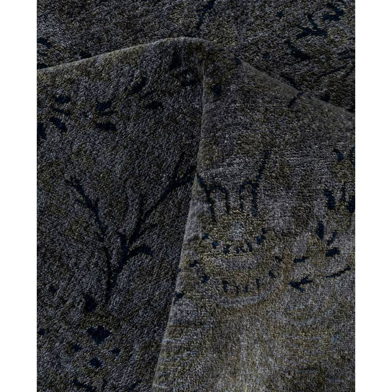 Overdyed One-of-a-Kind Hand-Knotted Area Rug - Black - 8' 2" x 10' 2"