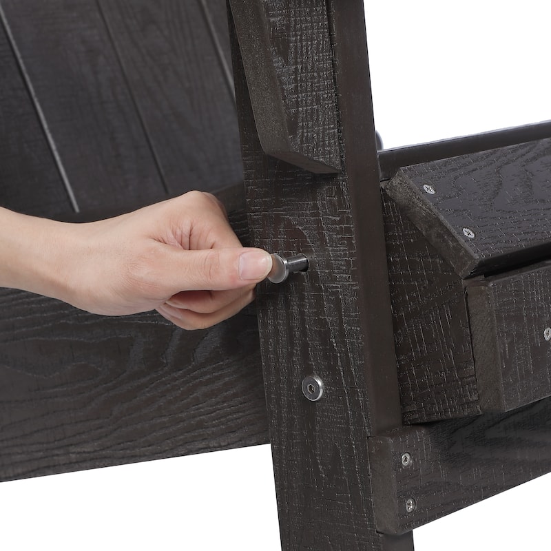 Hurley Folding Poly Adirondack Chair with Pull-out Ottoman (Set of 2)