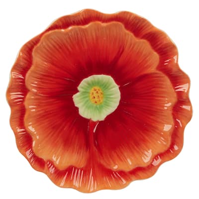 Certified International Blossom 3-D Floral Platter - 11.25" Diam x 1.25"