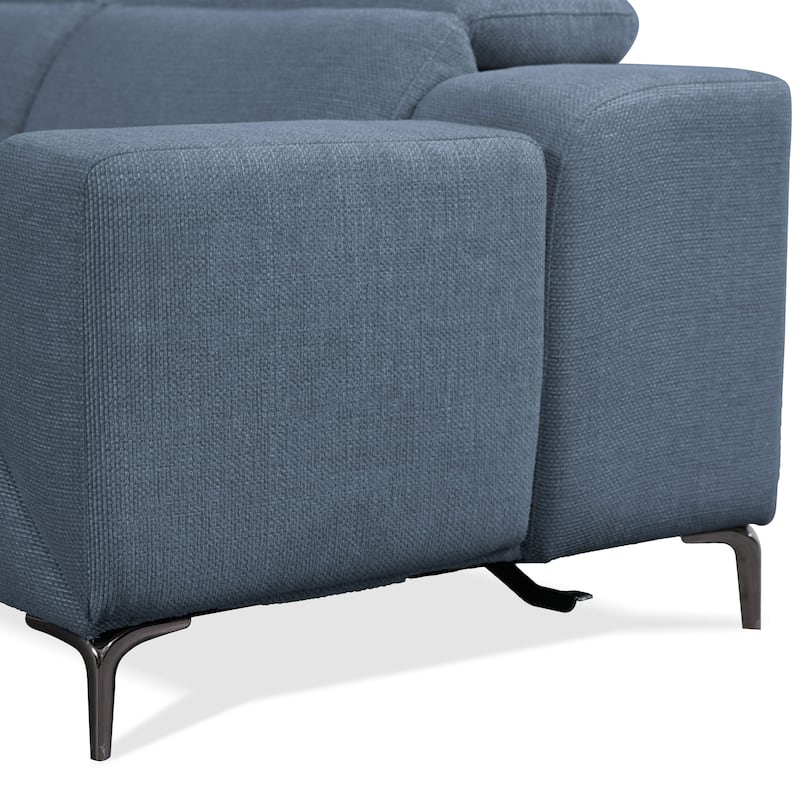 Furniture of America Paelis Modern Reclining Sectional with USB Port and Adjustable Headrest