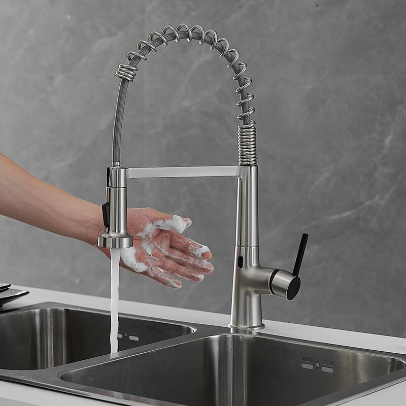 Touchless Matte Black Pull Down Kitchen Faucet with Accessories