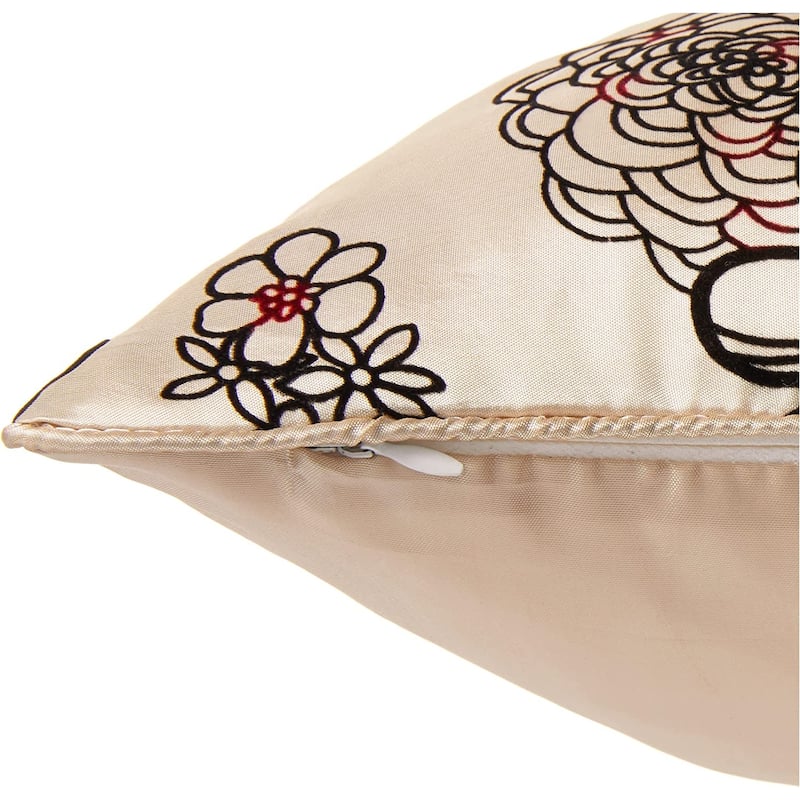Violet Linen Silky Bloom Daisy Flower Pattern, 17 Inch x 17 Inch, Square, Decorative Accent Throw Pillow