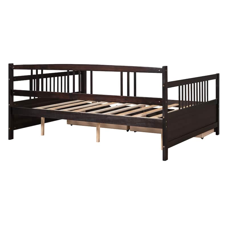 Daybed Wood Bed with Two Drawers