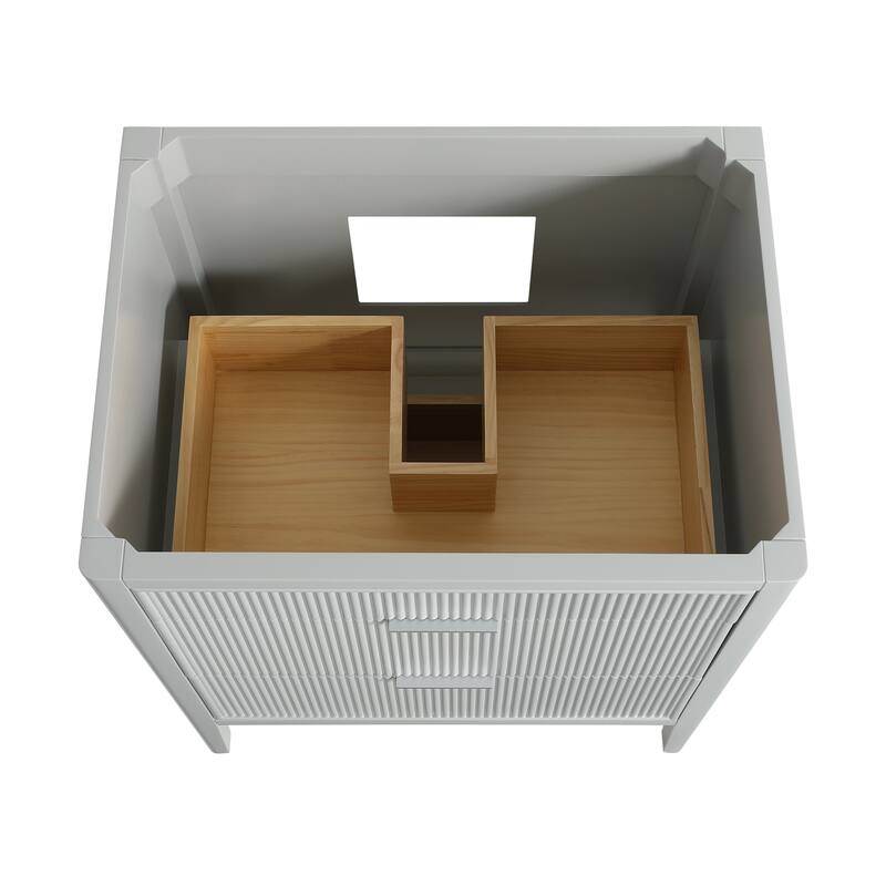 GDFStudio - Modern 30" Freestanding Bathroom Vanity with Engineered Carrara Marble Top & Integrated Sink, Fully Assembled