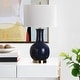 preview thumbnail 2 of 5, SAFAVIEH Lighting 28-inch Louvre Royal Blue Table Lamp - 15"x15"x27.5"