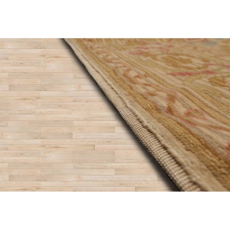 Hand Knotted Beige, Blue 100% Wool Transitional Oriental Area Rug - 14' 6'' x 19' 10''