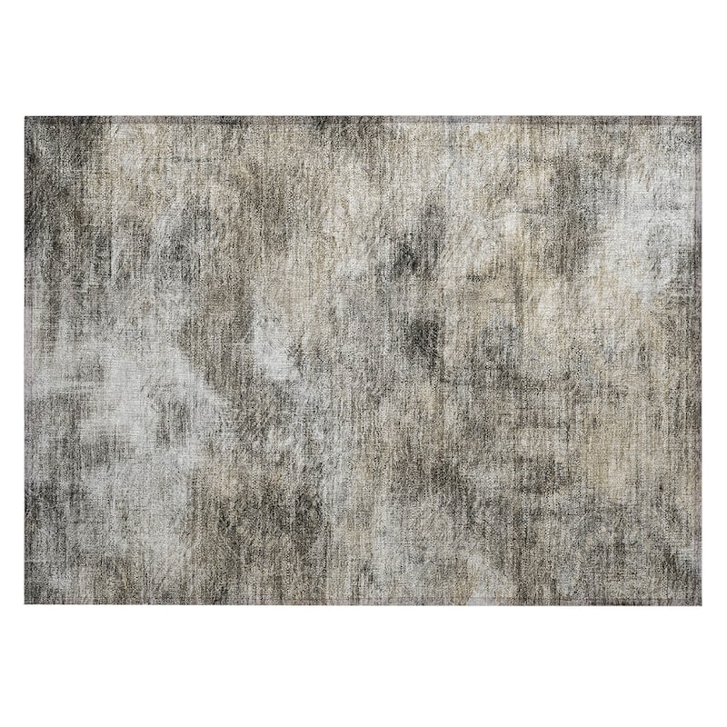 Machine Washable Indoor/ Outdoor Chantille Abstract Imprints Rug