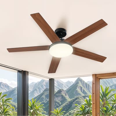 Moasis 52 Inch Ceiling Fan with LED Light, 5 Blades and Remote Control