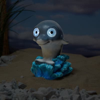 Solar Decorative Dolphin Coastal Pal Statue