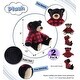 preview thumbnail 3 of 5, DolliBu Plush Black Bear and Brown Bear with Red Plaid Hoodie - 10Lx8Wx9H inches