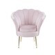 preview thumbnail 4 of 16, Angelina Velvet Scalloped Back Barrel Accent Chair w/ Metal Legs