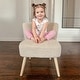 preview thumbnail 7 of 33, Avenue Greene Eden Boucle Kids Accent Chair with Natural Legs