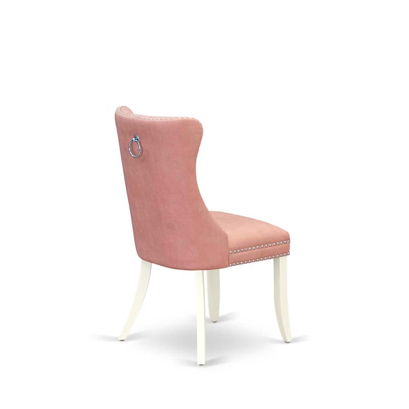 Parson Dining Chairs Set of 2 - Upholstered Kitchen Chairs with Nailhead Trim - Modern Beige Red Accent Chairs