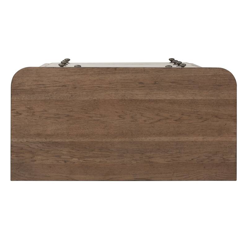 Farmhouse Reimagined Antique White with Chestnut 5 Drawer Chest