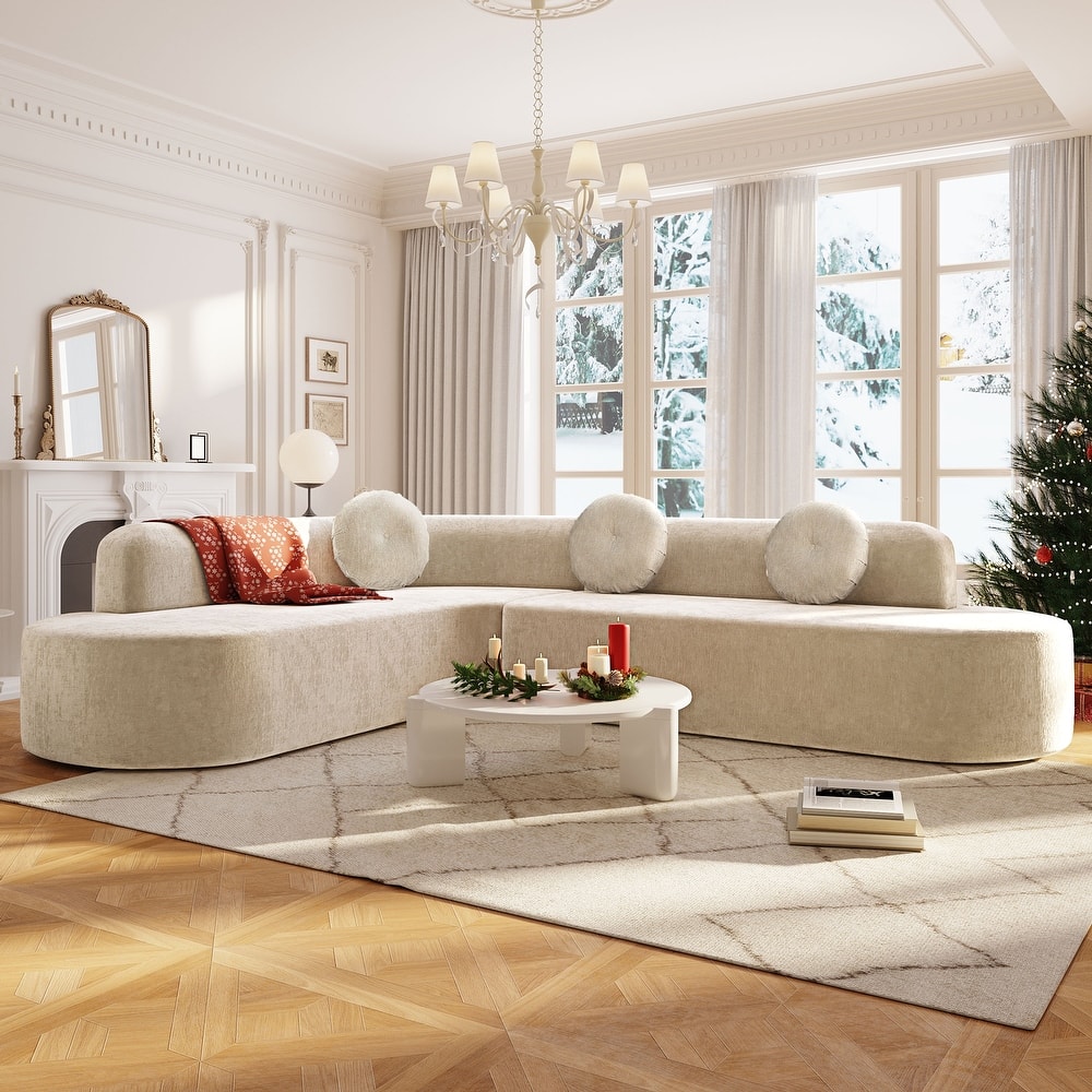 Christopher Knight Home - Mirod 122'' Extra Large Sectional Sofa with Elegant Curved Design and Plush Round Cushions