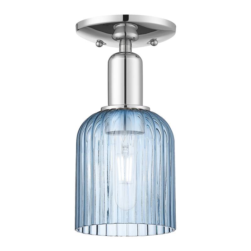 Innovations Lighting 716-1C-11-5 Bridal Veil Semi-Flush Bridal Veil 5" - Polished Chrome / Blue