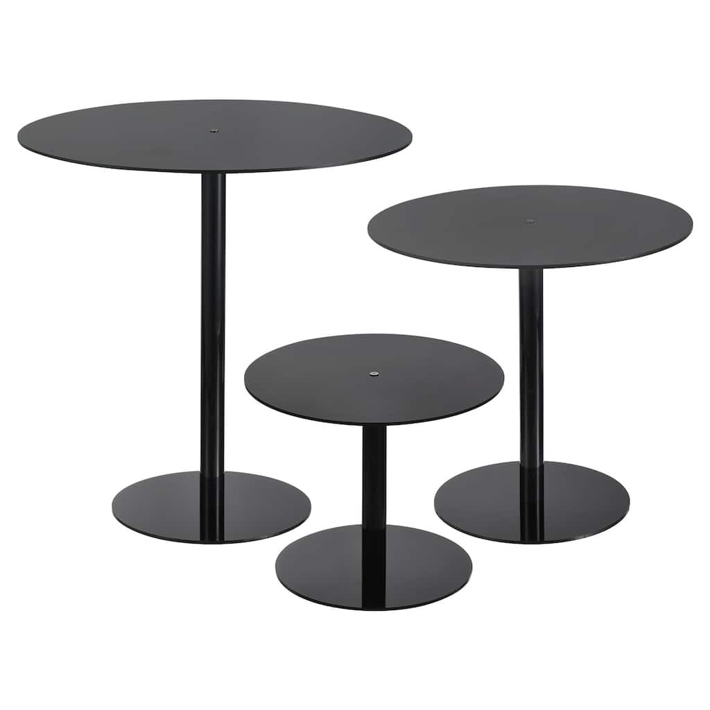 1Set Round Cake Stand Acrylic Display Rack for Cupcake Dessert Pizza, Black