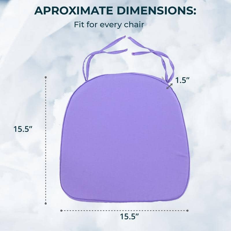 Memory Foam 15" U-Shaped Indoor Outdoor Dining Chair Pad Cushion for Kitchen Patio Garden (Set of 1, 2, 4 or 8)
