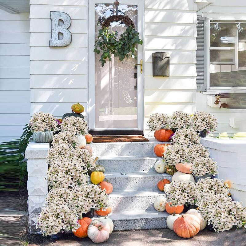 72 Bundles Outdoor Artificial Flowers UV Resistant Outdoor Fake Flowers No Fade Faux Plastic Plants