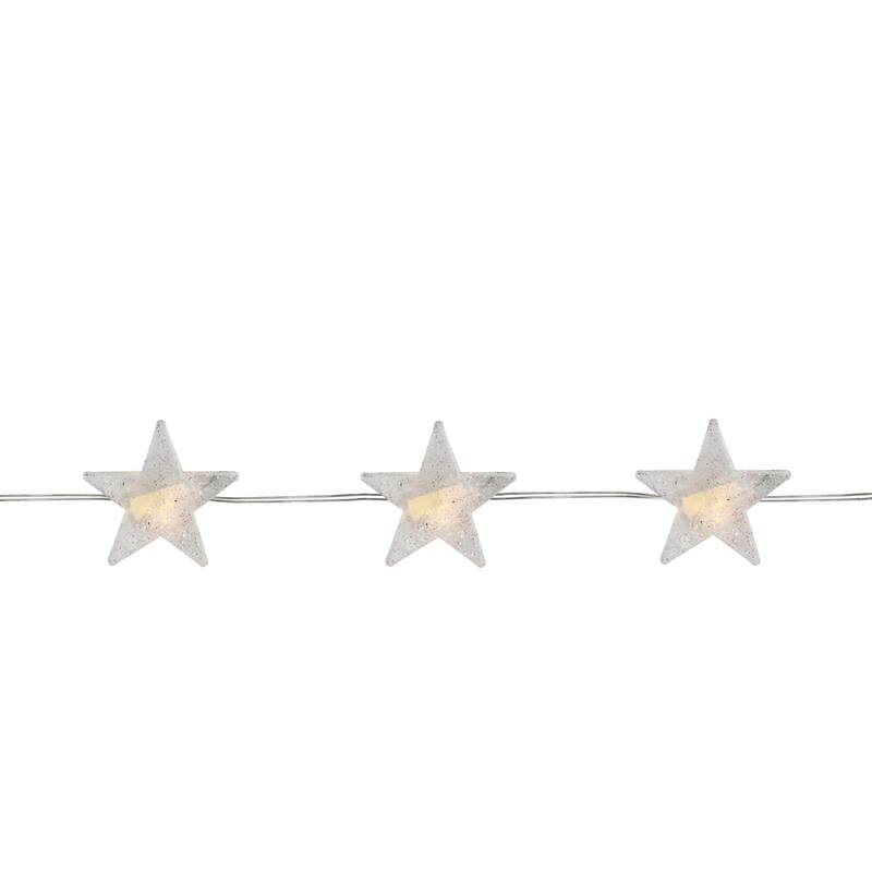 20-Count Warm White LED Micro Star Fairy Christmas Lights - 6.25 ft Clear Copper Wire - 6.25'