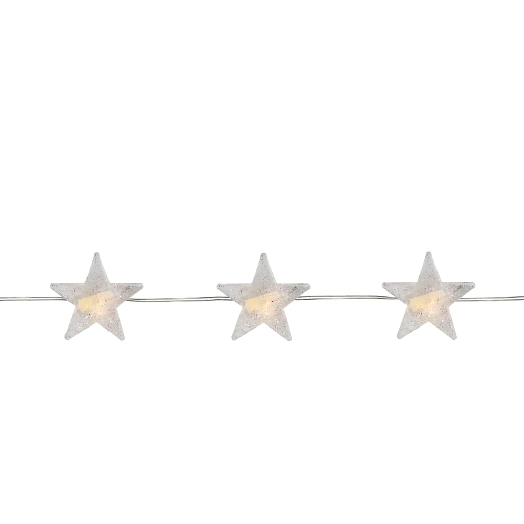 20-Count Warm White LED Micro Star Fairy Christmas Lights - 6.25 ft Clear Copper Wire - 6.25'