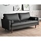 preview thumbnail 17 of 19, US Pride Faux Leather Mid-century Modern Sofa Black