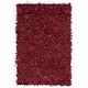preview thumbnail 114 of 177, SAFAVIEH Handmade Leather Shag Carlijn Modern Decorative Rug 5' x 8' - Red - Rectangle