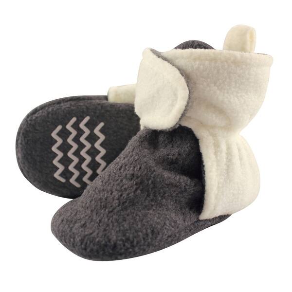slide 1 of 1, Hudson Baby Baby and Toddler Cozy Fleece Booties, Heather Charcoal Cream Heather Charcoal Cream - 2