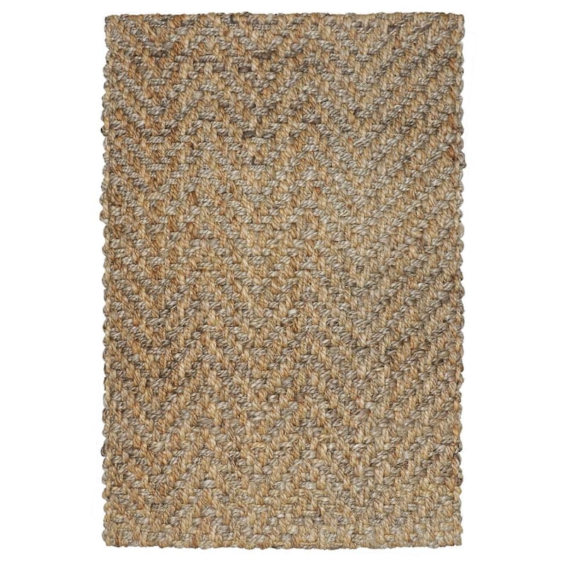 Chevron Handwoven Jute Area Rug by Kosas Home - 8'x10' - Natural/Grey