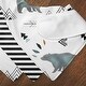 preview thumbnail 5 of 4, Bear Mountain Collection Fabric Bandana Baby Bibs (3 Pack Set) - Slate Blue and Black Watercolor Woodland Forest Animal