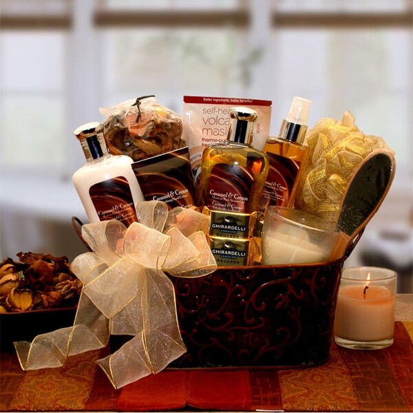 Caramel and Creme Bliss Spa Gift Basket. Opens flyout.
