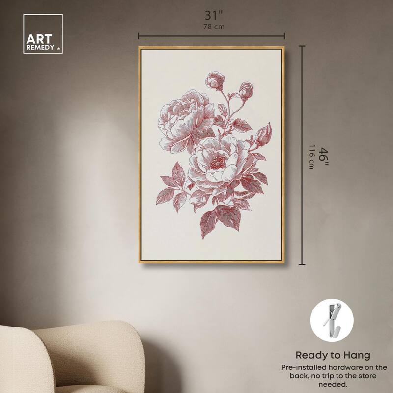 Breezy Red Pencil Blooms Canvas by Art Remedy