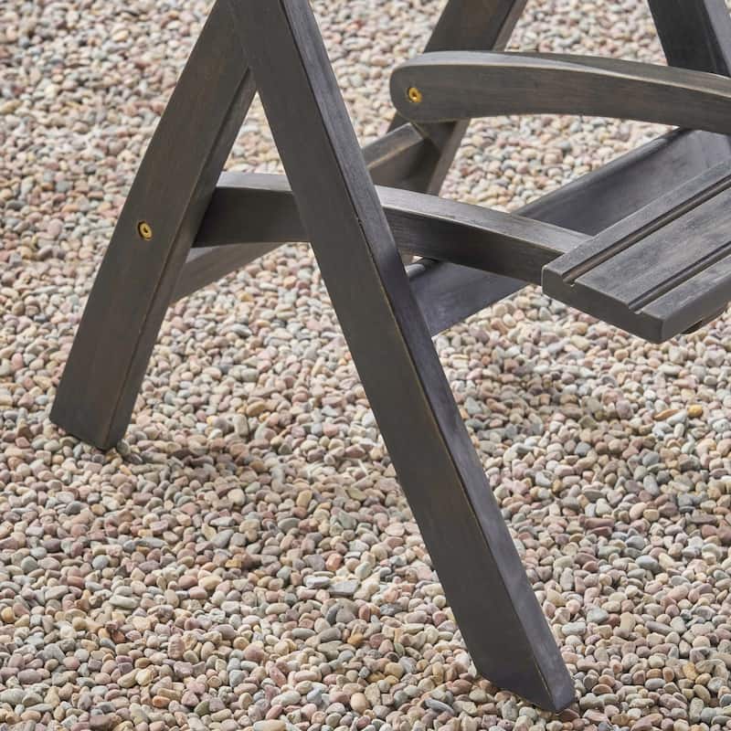 Polaris Acacia Wood Outdoor Folding Barstools (Set of 4) by Christopher Knight Home