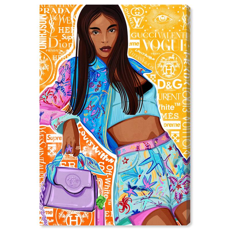 Wynwood Studio Canvas Fashion and Glam Urban Fashionista Orange and Modern & Contemporary Wall Art Canvas Print