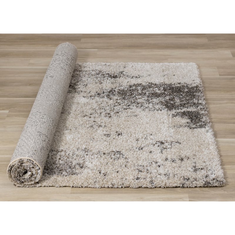 Lush Collection - Cream/Brown Abstract Luxury Rug