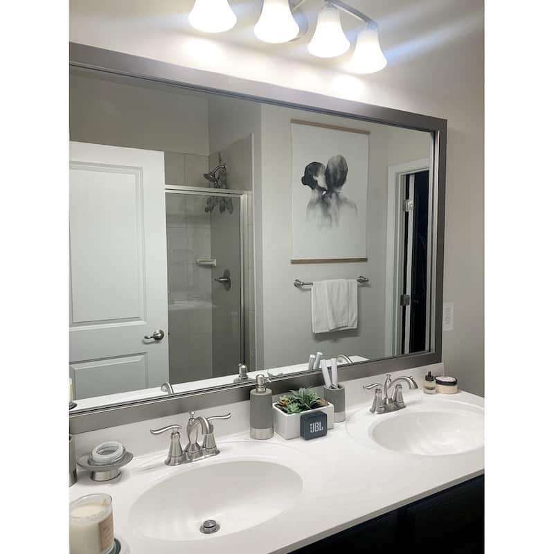 Frame My Mirror Stainless Steel Framed Vanity Mirror, Meade Design
