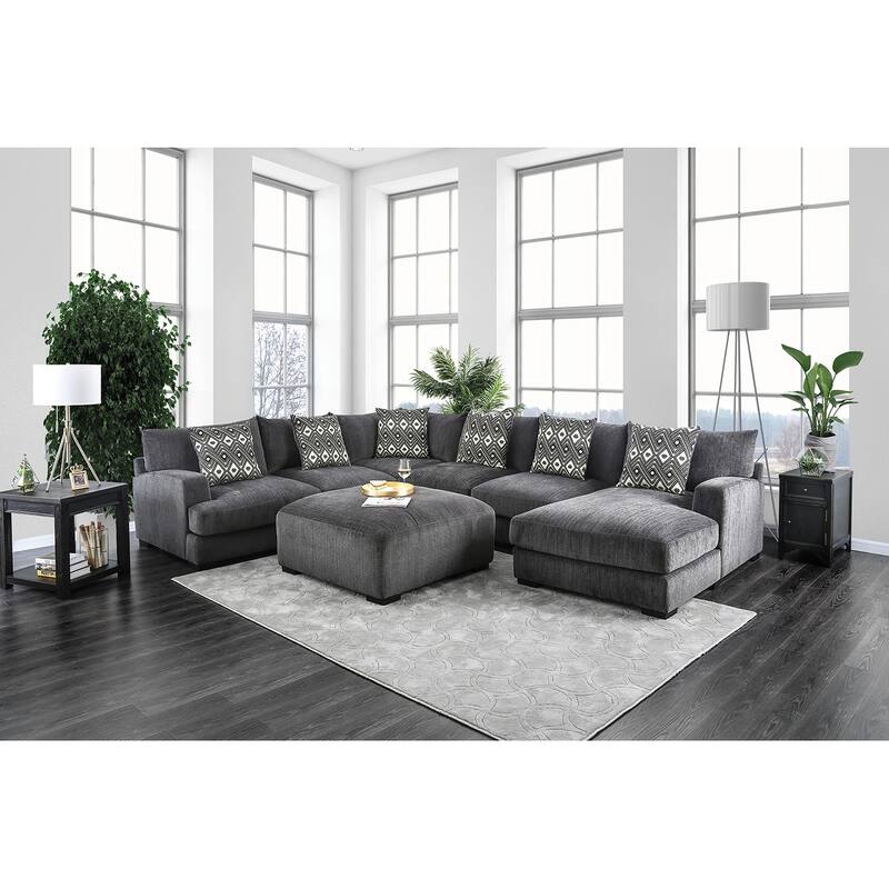Living Room Lounge Ottoman Chenille Fabric Comfort Cozy Plush Seat foam Wooden Legs 1pc Ottoman Only