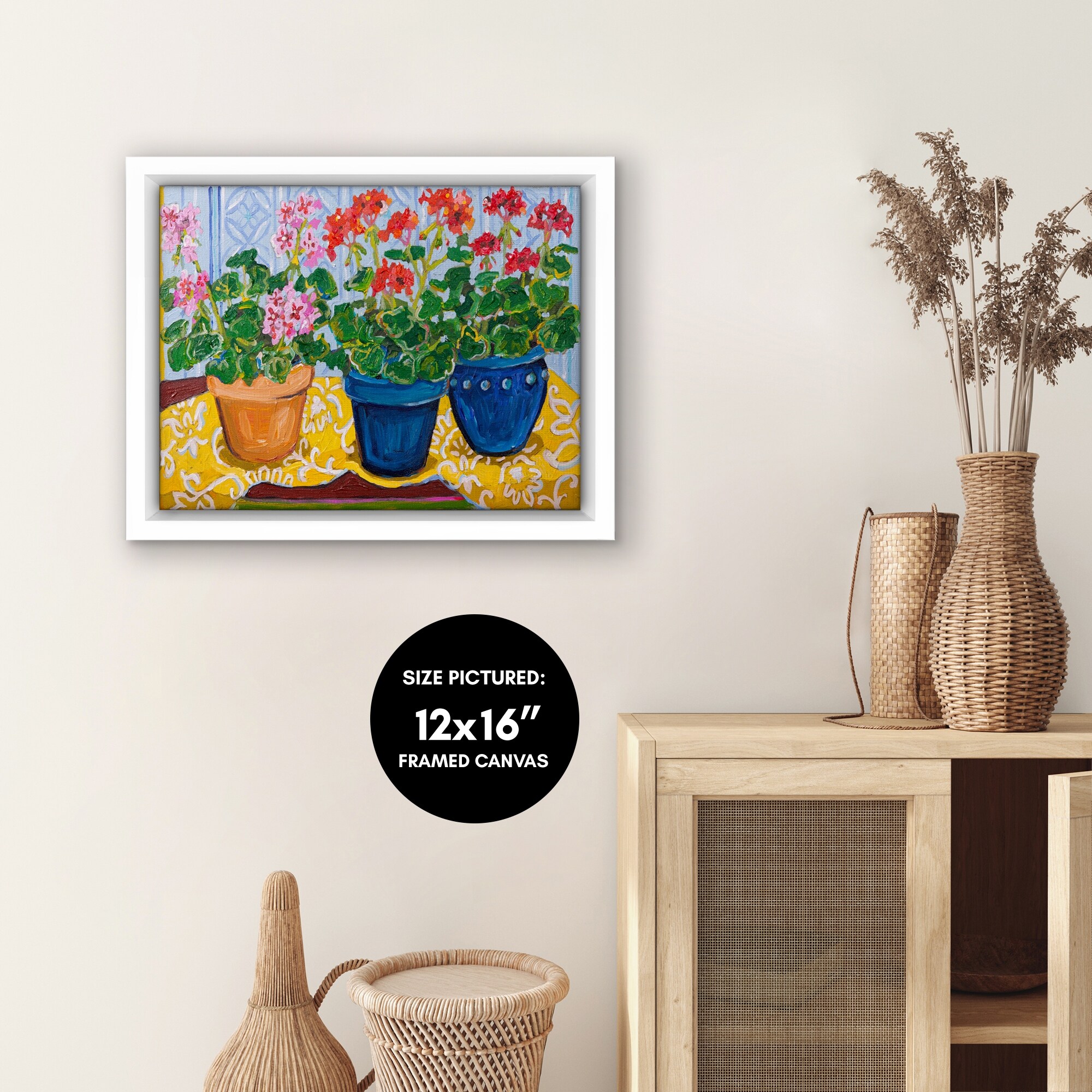 Americanflat - Flowers In Pots by Mandy Buchanan Floating Canvas