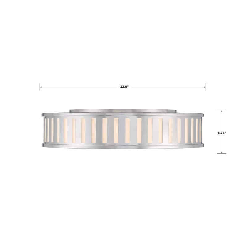 Kendal 4 Light Polished Nickel Ceiling Mount - 22.5"W x 5.25"H
