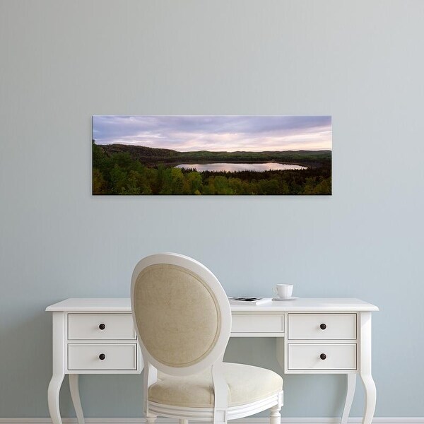 Easy Art Prints Panoramic Images's 'Lake at sunset, Minnesota, USA' Premium Canvas Art