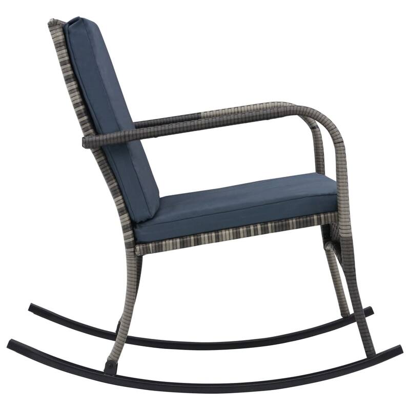 vidaXL Garden Rocking Chair Poly Rattan Anthracite - 25.2" x 39.8" x 35.8"