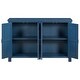 preview thumbnail 9 of 35, 4 Door Storage Sideboard with Adjustable Shelves Pinewood Legs and Retro Metal Handles for Living Room Entryway
