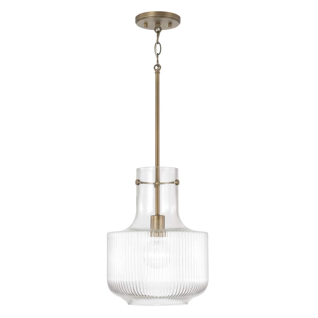 Nyla 1-light Pendant w/ Clear Fluted Glass