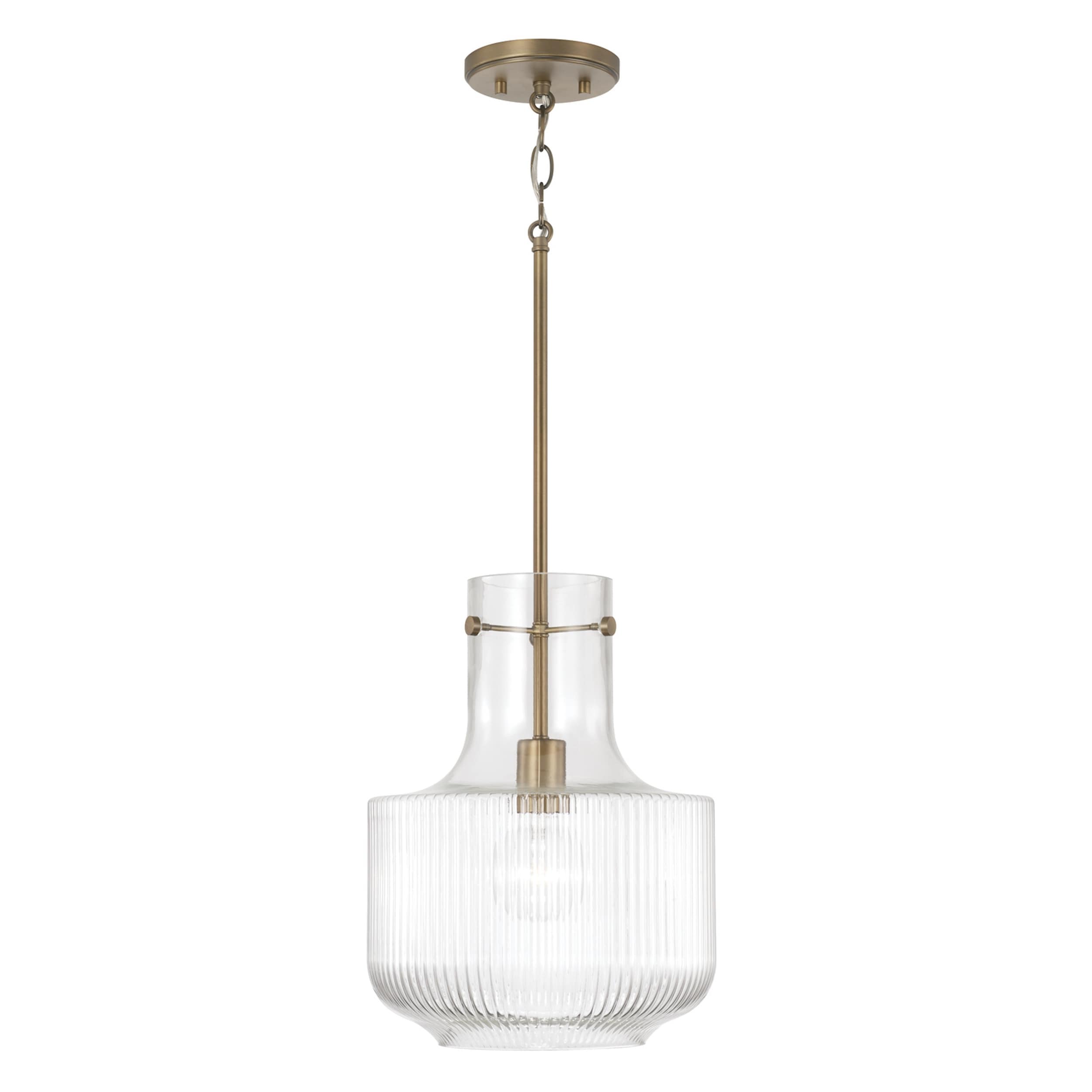 Nyla 1-light Pendant w/ Clear Fluted Glass
