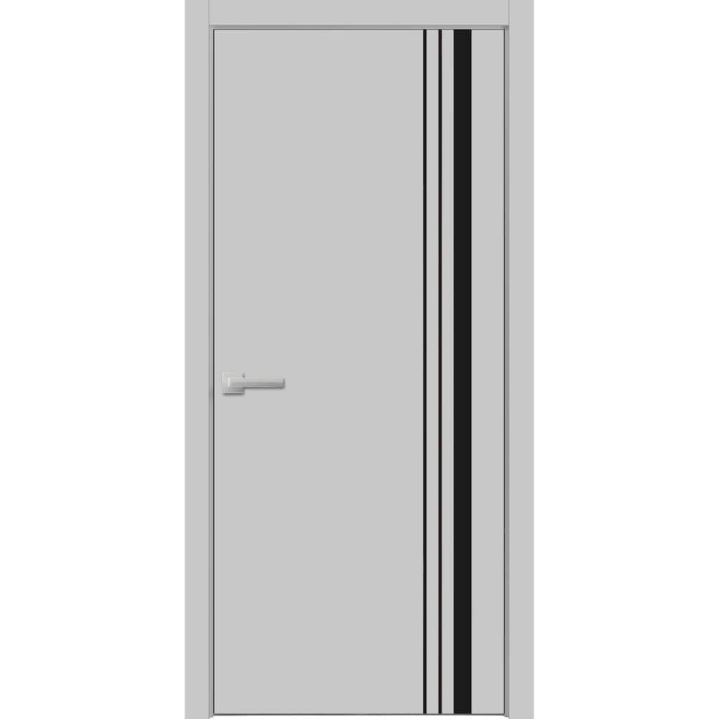 Solid French Door 18 x 80 Planum 0011 Grey Matte with| Bathroom
