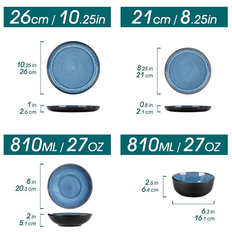 Vancasso PLAYA Kiln-Change Glaze Dinnerware Sets (16/18/24pc)